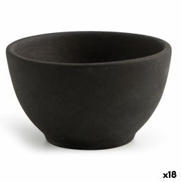 Quid Bol Mineral Gres Noir en Céramique Texturisée 9x5 cm (18 Unités)