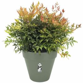 Elho Loft Urban Pot de fleurs rond en plastique percé à roulettes Ø40cm Vert ELH8711904500566