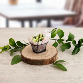 Cesta Cuadrada Metal Gastro Black Quid 10x8,5x6 cm (12 Unidades)