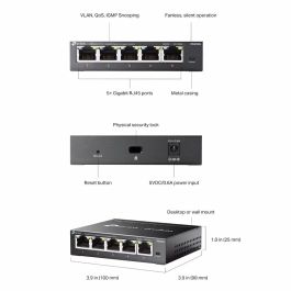 TP-Link Omada ES205G Switch 5 Ports Gigabit Ethernet Non Managé