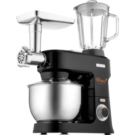 Robot pâtissier Sencor STM 3761BK, 1000 W, bol inox 4,5 L, 6 vitesses avec fonction Pulse, accessoires pour pétrir, fouetter et hacher