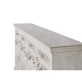 Buffet GINER Y COLOMER en bois de manguier, 4 portes et 4 tiroirs, couleur blanc vieilli - 180x40x90 cm
