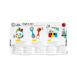 Baby Einstein Coffret musical Jingle & Jam pour bébé à partir de 3 mois - 4 instruments (piano, tambourin, 2 maracas) - Jouets d'éveil musical et sensoriel