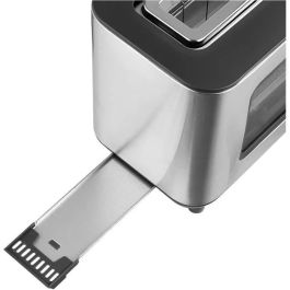 Sencor STS 4050SS Grille-pain en acier inoxydable avec minuterie électronique, 6 niveaux de grillage et fenêtre de contrôle - 1200 W