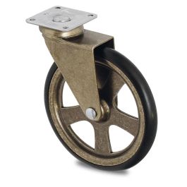 Q&Q Roue Pivotante Camarena D105 Caoutchouc Bronze Plaque 50x50 H123 Max 10Kg