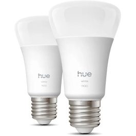 Philips Hue Pack de 2 Ampoules LED Intelligentes Connectées, Blanc Chaud 2700K, Culot E27, 9.5W 1100 Lm, Compatibles Application Hue Precio: 61.248. SKU: B18XRE5CY4