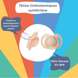 Nuby Lot de 5 Tétines Orthodontiques pour Bébé en Silicone - Âge : 6 à 18 Mois - Multicolore - Confort et Développement Buccal