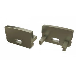 Bouchon de terminaison pour profil, type D, plastique blanc, avec trou