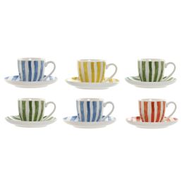 Jeu de 6 tasses avec plat Home ESPRIT Jaune Bleu Vert Corail Porcelaine Rayures méditerranéen 90 ml Precio: 23.8899996. SKU: B1EYLWNVAQ