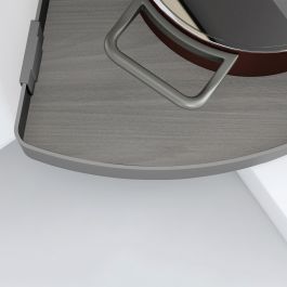 Emuca Jeux de plateaux tournants Harmony 3/4, Module largeur 800mm, Hauteur réglable, Acier et Bois, Gris anthracite