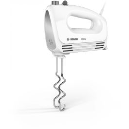 Bosch MFQ24200 Batteur à main CleverMixx 400 W avec Vitesse Variable et Turbo - Fonctions Batteur et Pétrissage - Acier brossé et Blanc