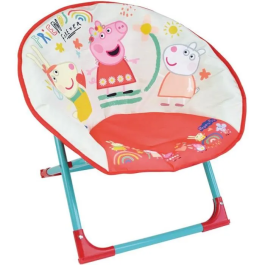 Fun House - Siège Lune Pliable Peppa Pig pour Enfant - 47 x 54 x 45 cm - Structure Métal Housse Polyester - Dès 24 Mois