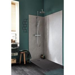 Receveur de douche extra-plat Jacob Delafon Ipso E62302-AGM 100x80x3,5 cm - Gris anthracite, texture pierre