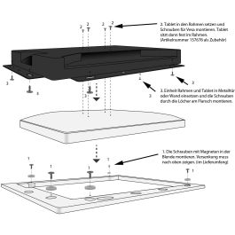 ALLNET Touch Display Tablet 15 Zoll zbh. Blende für Einbaurahmen, weiß schmal