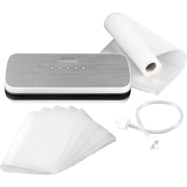 Sencor SVS 3010GY Soudeuse sous vide 110 W pour conservation des aliments, design blanc et gris compact (15.5 cm)