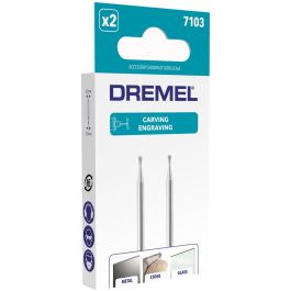 Dremel 7103 Lot de 2 pointes de diamant 2 mm pour travaux précis, gravure, sculpture sur matériaux durs