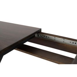 GINER Y COLOMER Table extensible en bois de manguier avec pieds en métal 120/180 cm, couleur noyer, style naturel, dimensions 75 x 90 cm, nécessite un montage