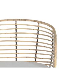 GINER Y COLOMER Lot de 2 chaises en rotin et métal naturel avec coussin - Style moderne et rustique - Siège 48x48 cm, nécessite assemblage