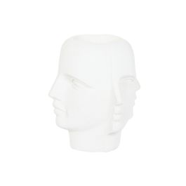 Cache-pot Home ESPRIT Blanc Magnésium Moderne Visage 49 x 49 x 50 cm