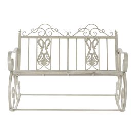 Fauteuil à Bascule DKD Home Decor Métal Aluminium Blanc (118 x 90 x 92 cm)