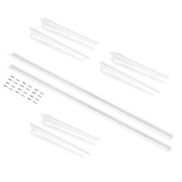 Emuca Kit de pour 3 étagères avec consoles et supports muraux Jagmet, longueur 280mm, Acier, Peint en blanc