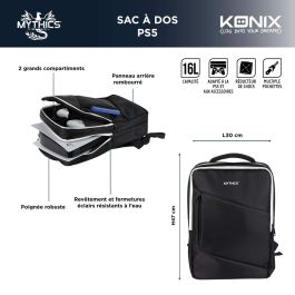 Konix Sac de transport Titan Mythics pour Console PS5 et accessoires - 16L - Noir et Blanc