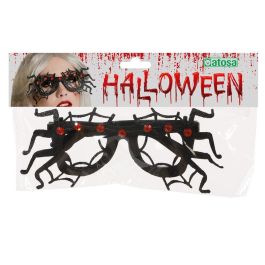 Lunettes de déguisement Halloween femme adulte noir avec motif araignées - Accessoire pour costume de sorcière ou personnage arachnide