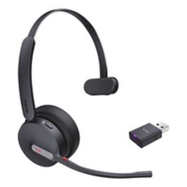 Yealink WH64 Hybrid Mono Casque sans fil pour Bureau/Centre d'appels, Connectivité DECT et Bluetooth 5.2, Compatible Microsoft Teams, Noir