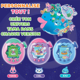 Bandai Tamagotchi Paradise Modèle Ciel 43423 - Jouet Électronique d'Animal Virtuel avec 3 Champs Différents - Version Française