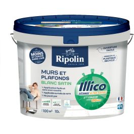 Ripolin Peinture pour Murs et Plafonds IlliCo - Blanc Satin - 10 L - Ultra-couvrante, Séchage Rapide - Fabrication Française Precio: 94.176. SKU: B16RT37JZG