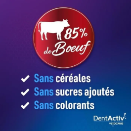 Vetocanis DentActiv 10 Barritas Higiene Bucal con Carne de Res para Gatos AAAOY09335