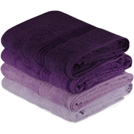 Ensemble de 4 serviettes de bain en coton 100 % - 70 x 140 cm - Violet Precio: 77.076. SKU: B16WTG5PCR