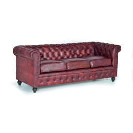 Giner y Colomer - Canapé Chester en cuir naturel marron 3 places - Patte 10 cm - Assise 54x54 cm - Hauteur d'assise 51 cm Precio: 2615.988. SKU: B16DYH4474