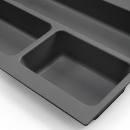Emuca range-couverts Optima pour tiroir universel, module 450mm, Plastique, Gris antracite