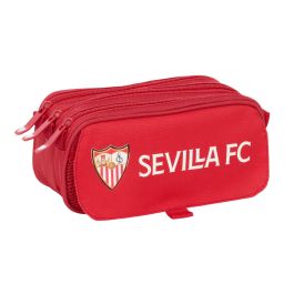 Trousse Fourre-Tout Triple Sevilla Fútbol Club Rouge 21,5 x 10 x 8 cm