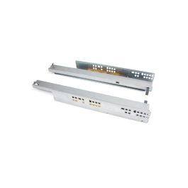 Emuca Jeu de coulisses invisibles Silver, coulisse à sortie totale, push, profondeur 250mm, Acier, zingué