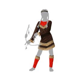 Déguisement Indienne d'Amérique Fille Rouge pour Enfants 5-6 Ans - Costume Carnaval Anniversaire Far West avec Accessoires