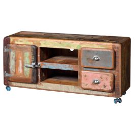 GINER Y COLOMER Meuble TV en Bois Recyclé Multicolor - Design Contemporain Artisanal, Dimensions 56x135x40 cm, Fonctionnel et Écologique Precio: 755.988. SKU: B17LTRP7LK