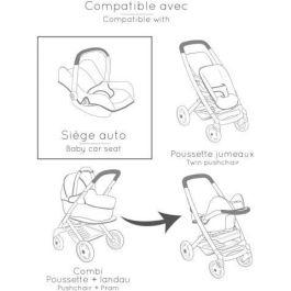 SMOBY - Maxi cosi - Siege + Chaise haute beige  - 3 en 1 - Pour poupon - Des 3 ans