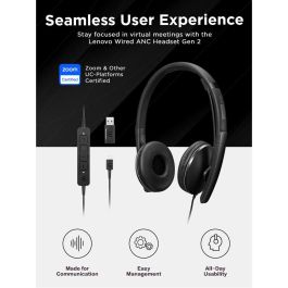 Casque Lenovo 4XD1M39029 Noir