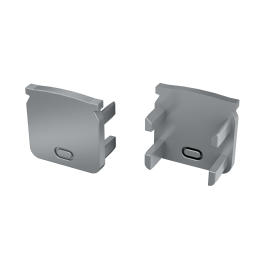 KIMERA-HELSE Profilé Aluminium Anodisé Argenté avec Diffuseur Opal et Embouts 2,02M