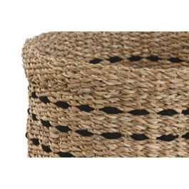 Panier décoratif Home ESPRIT Noir Naturel Jute Herbier marin (3 Pièces)
