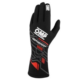 Omp Gants de Course FIA 8856-2018 My2025 Noir - Rouge Taille L OMPIB0-0777-B01-073-L