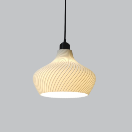 Lampe Suspendue Daila Blanc/Fleur Noir/Câble Noir