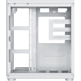 Xigmatek Aqua Compact Arctic Blanc - Boîtier PC Cube avec 4 Ventilateurs A-RGB 120mm, Panneaux en Verre Trempé, Format ATX, Ports USB 3.0 et HD Audio