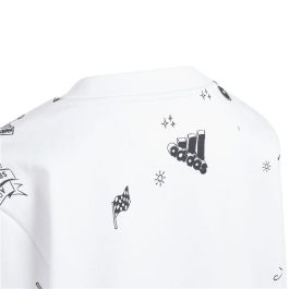 Sweat-shirt sans capuche fille Adidas Jg Bluv Q3Sweat Blanc