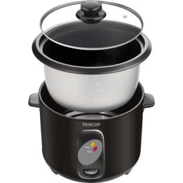 Sencor SRM 1001BK Cuiseur à riz automatique 1 L (400 W) en acier inoxydable noir - pour tous les types de riz, inclus spatules et tasse