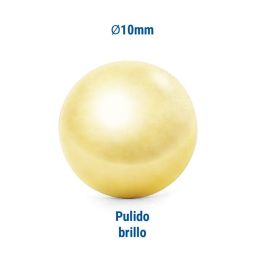 Q&Q Tachuela Lisa Hierro Latonado Ø10 Diam.Tach 10Mm. Acabado Pulido Brillo (Set de 100)