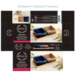 Tabla Aperitivo Bambú Cerámica Moana Bidasoa 25x9,5x4,5 cm