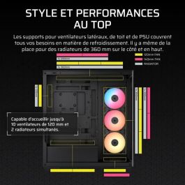 Boitier PC - CORSAIR - 3500X RSR ARGB Tempered Glass Mid-Tower - 3 ventilateurs ARGB a rotor inversé - Noir
